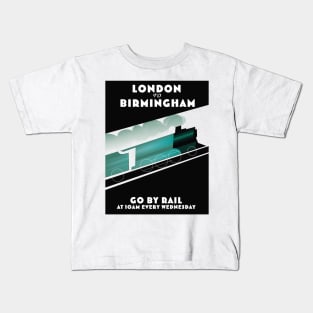 London to Birmingham Train poster Kids T-Shirt